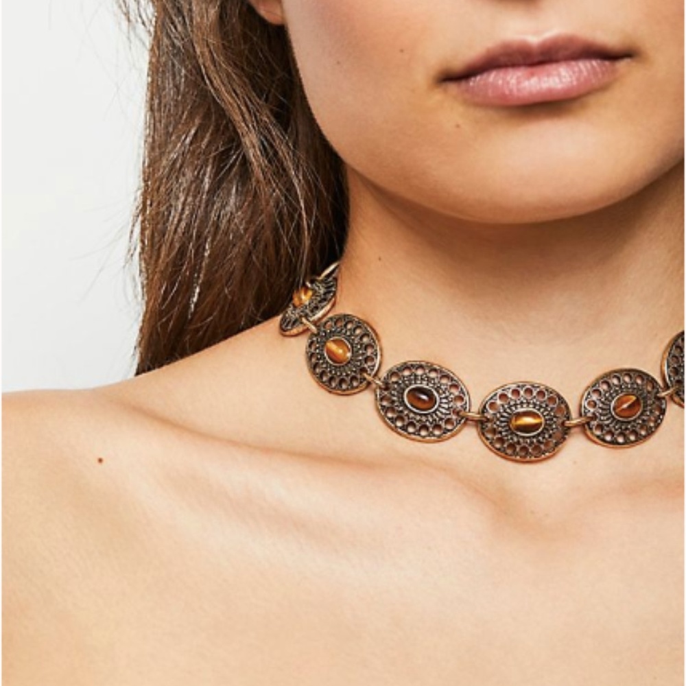 Free People Dhalia Collar- Tiger's eye choker